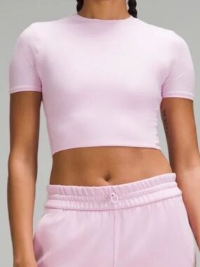 lululemon wundermost ultra soft nulu cropped t shirt vita pink size small
